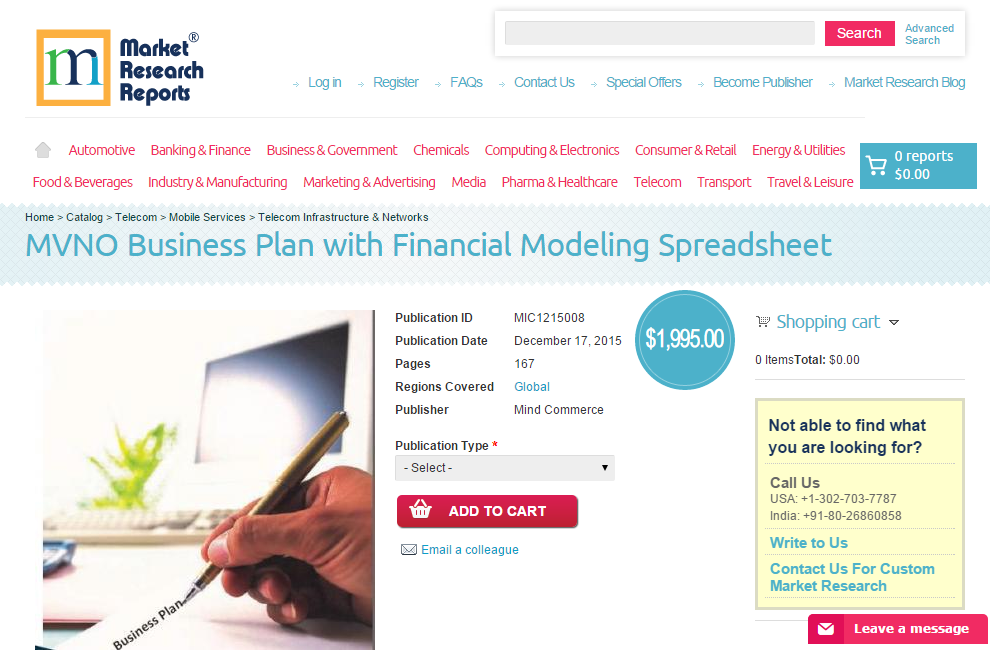 MVNO Business Plan with Financial Modeling Spreadsheet 2015'