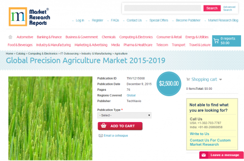 Global Precision Agriculture Market 2015 - 2019'