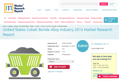 United States Cobalt Boride Alloy Industry 2015'