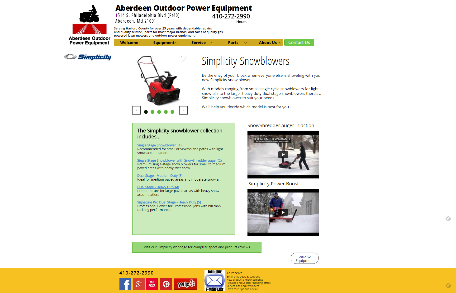 Simplicity Snowblowers