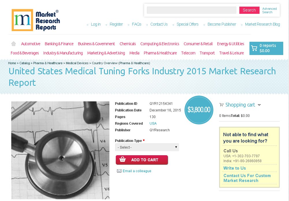 United States Medical Tuning Forks Industry 2015
