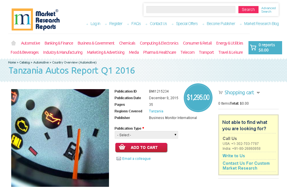 Tanzania Autos Report Q1 2016