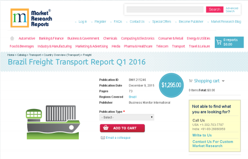 Brazil Freight Transport Report Q1 2016'