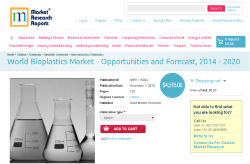 World Bioplastics Market - Opportunities and Forecast, 2014'