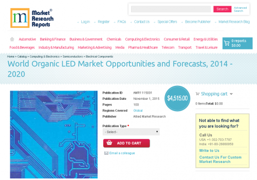World Organic LED Market Opportunities and Forecasts, 2014'