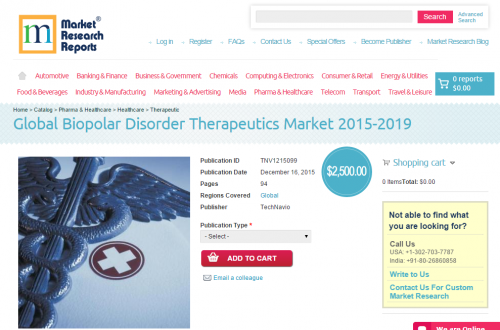 Global Biopolar Disorder Therapeutics Market 2015 - 2019'