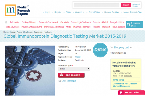 Global Immunoprotein Diagnostic Testing Market 2015-2019'