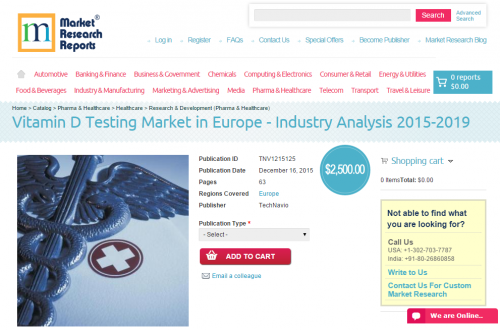 Vitamin D Testing Market in Europe - Industry Analysis 2015'