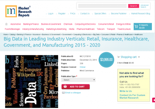 Big Data in Leading Industry Verticals: Retail, Insurance'