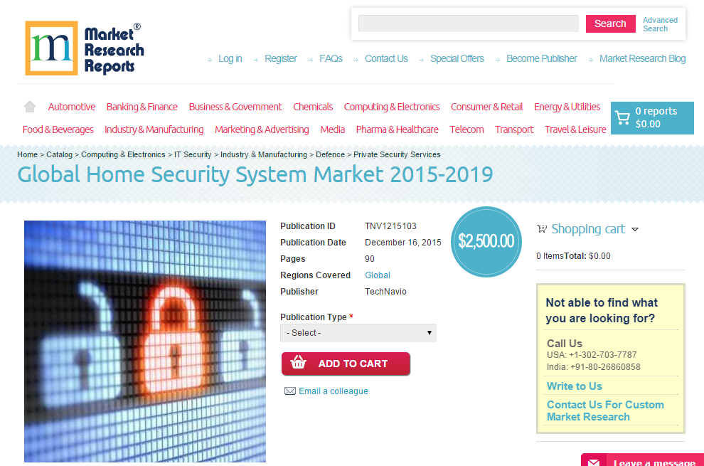Global Home Security System Market 2015 - 2019