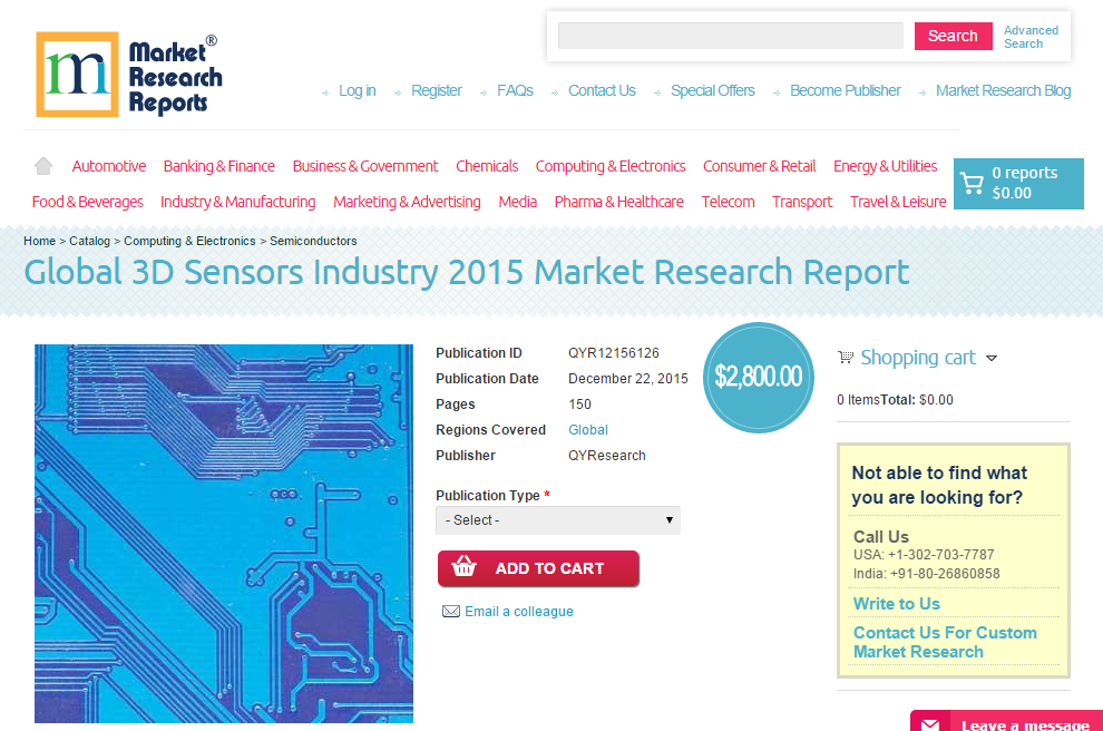 Global 3D Sensors Industry 2015'