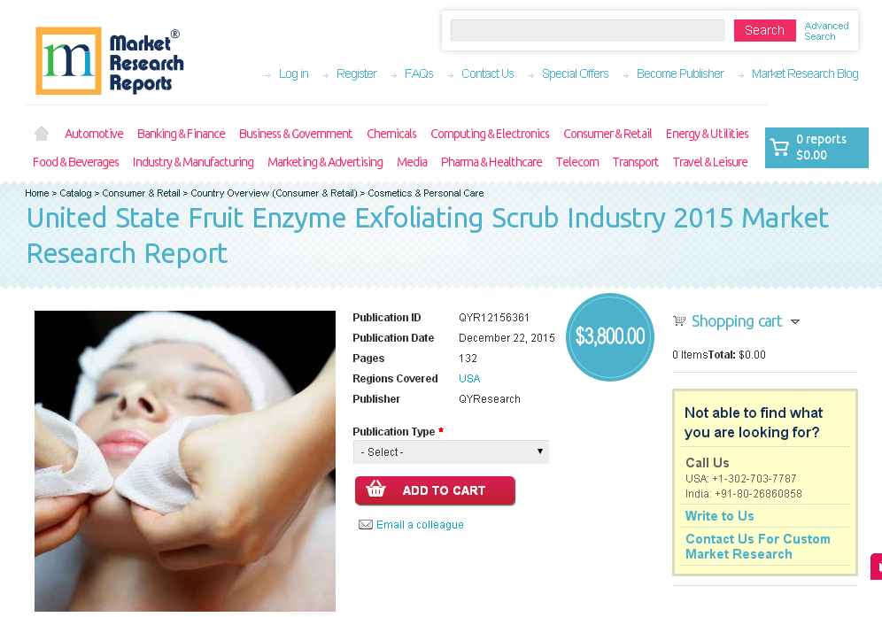 United State Fruit Enzyme Exfoliating Scrub Industry 2015'