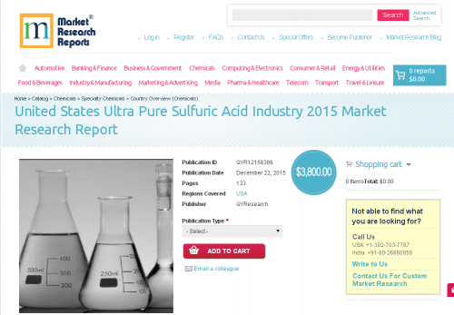 United States Ultra Pure Sulfuric Acid Industry 2015'