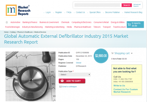 Global Automatic External Defibrillator Industry 2015'