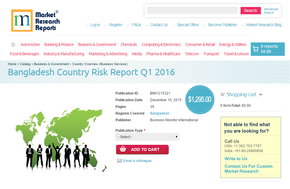 Bangladesh Country Risk Report Q1 2016