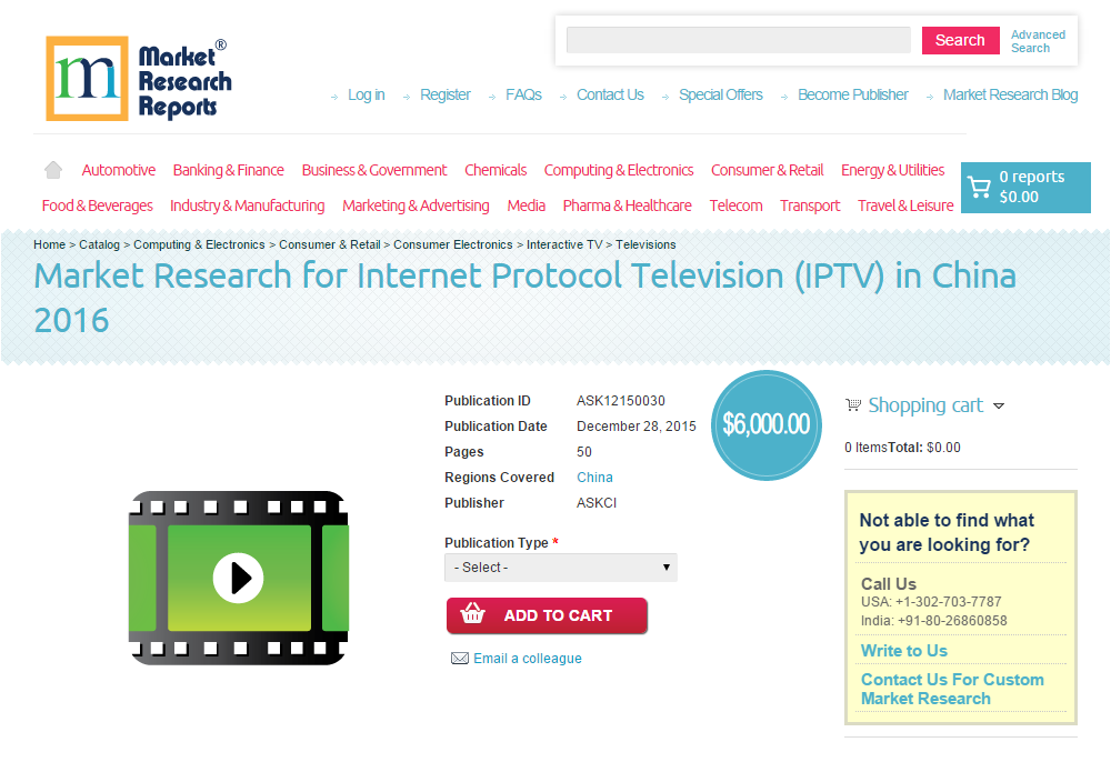 Market Research for Internet Protocol Television (IPTV)