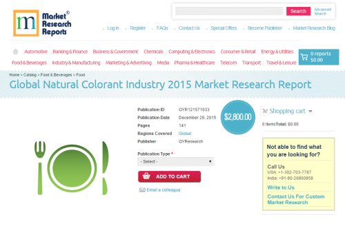 Global Natural Colorant Industry 2015'