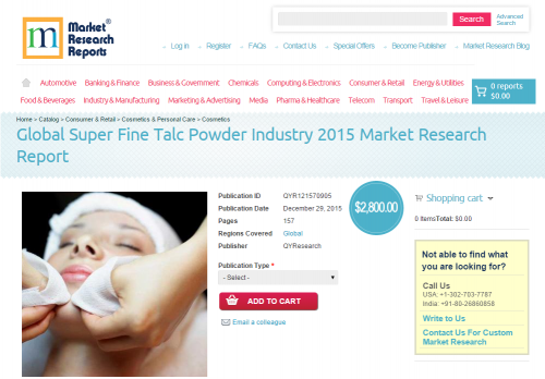 Global Super Fine Talc Powder Industry 2015'