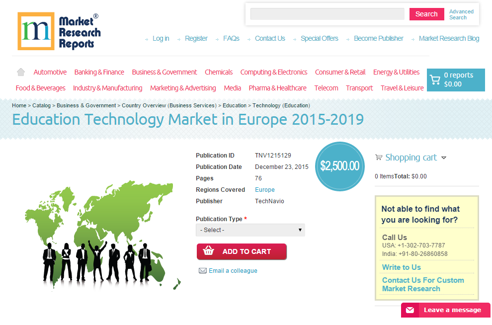 Education Technology Market in Europe 2015 - 2019'
