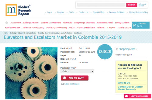 Elevators and Escalators Market in Colombia 2015 - 2019'