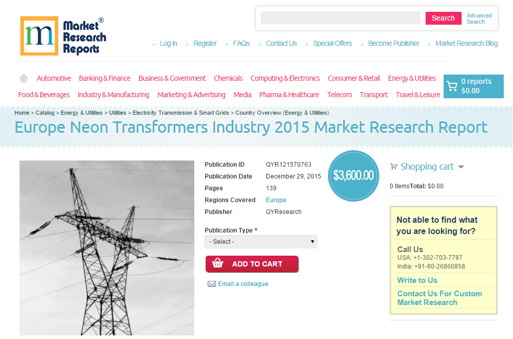 Europe Neon Transformers Industry 2015