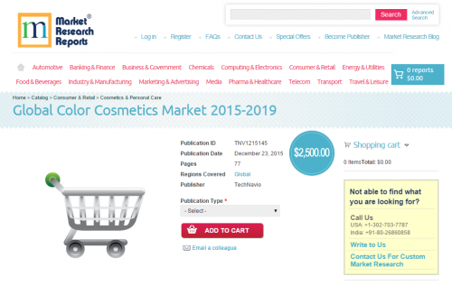 Global Color Cosmetics Market 2015 - 2019'