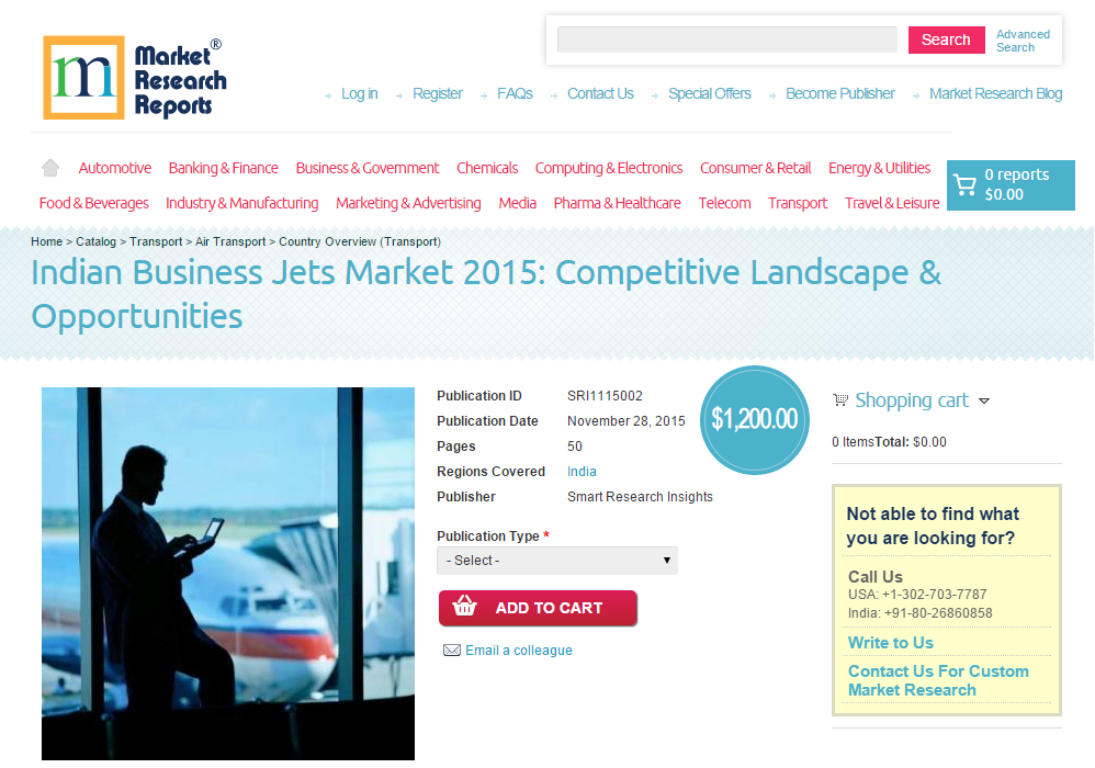 Indian Business Jets Market 2015: Competitive Landscape'