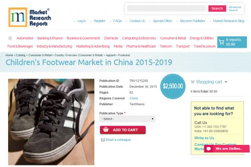 Children's Footwear Market in China 2015 - 2019'