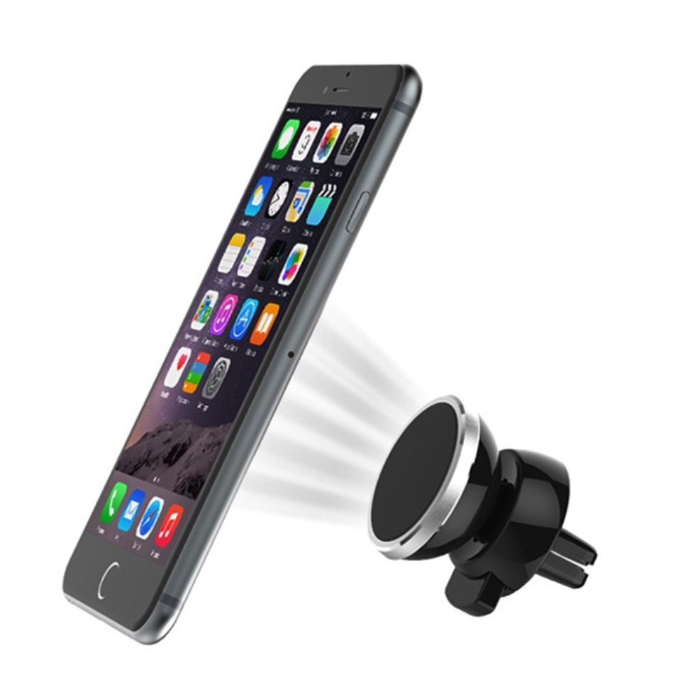 The powerful magnetic force holds a device firmly.