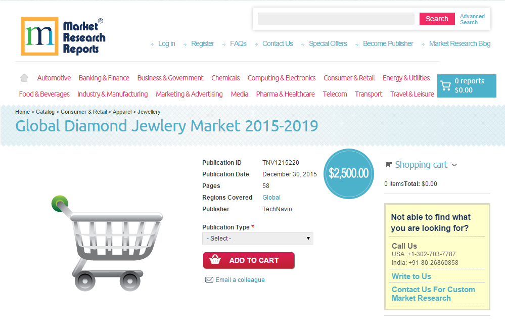 Global Diamond Jewlery Market 2015 - 2019'