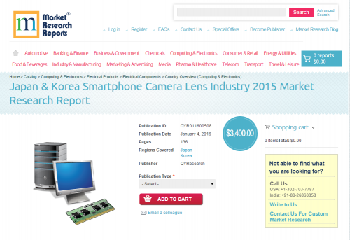 Japan &amp;amp; Korea Smartphone Camera Lens Industry 2015'