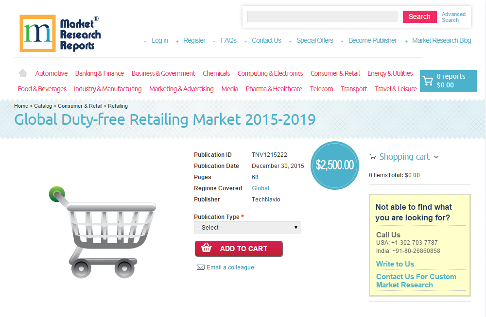 Global Duty-free Retailing Market 2015 - 2019'