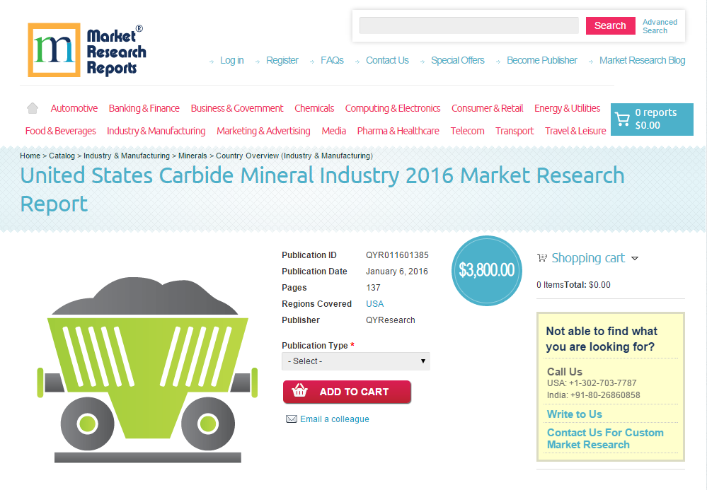 United States Carbide Mineral Industry 2016'