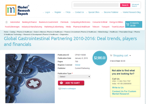 Global Gastrointestinal Partnering 2010-2016'