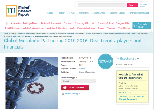 Global Metabolic Partnering 2010-2016'