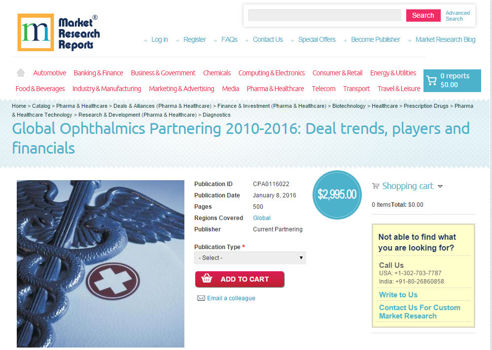 Global Ophthalmics Partnering 2010-2016