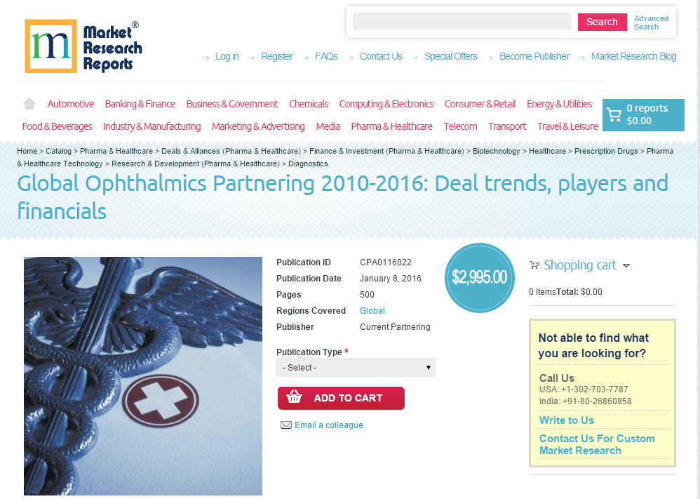 Global Ophthalmics Partnering 2010-2016'